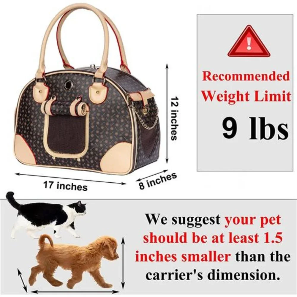 Luxury Pet Carrier, Puppy Small Dog Carrier, Cat Carrier Bag, Waterproof - Picture 6 of 8